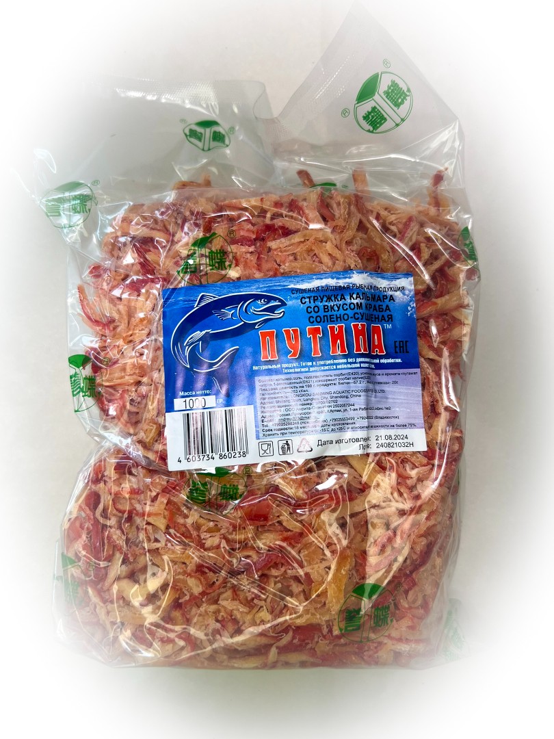 Кальмар стружка со вкусом краба "Розовая" (ПУТИНА) в Новошахтинске