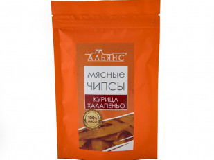 Арахис со вкусом охотничьих колбасок: Мясо (АЛЬЯНС) вяленое курица с халапеньо (50 гр)